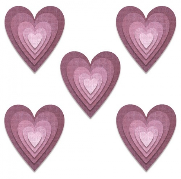 Sizzix Tim Holtz Thinlits - Stacked Tiles, Hearts